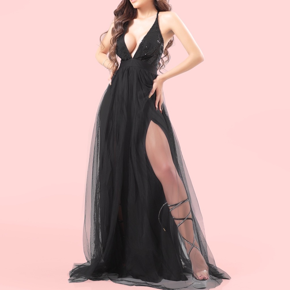 Maxi Black Dress Fashion nova xs